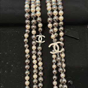 Chanel Triple Strand Pearl Necklace.